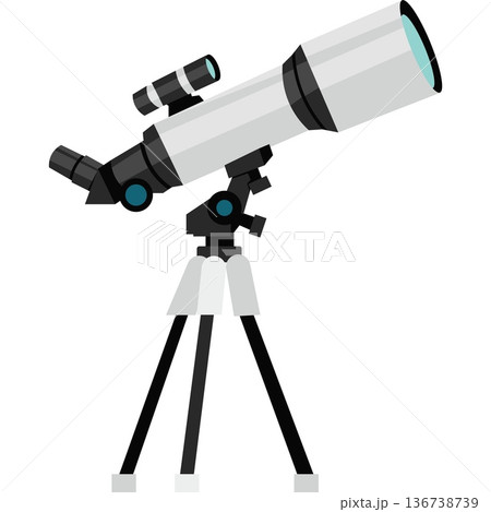 Telescope for space study vector icon isolated on white Telescope for space study vector icon isolated on white 136738739