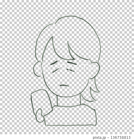 Illustration of a woman who is disappointed while using a smartphone Illustration of a woman who is disappointed while using a smartphone 136738813
