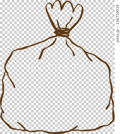 Clear Bag Brown Line Hand Drawn 136739038