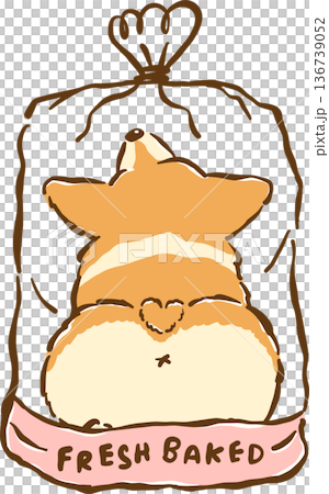 Kawaii Corgi Butt Bread Loaf Dog in a Bag Cartoon Hand Drawn Kawaii Corgi Butt Bread Loaf Dog in a Bag Cartoon Hand Drawn 136739052