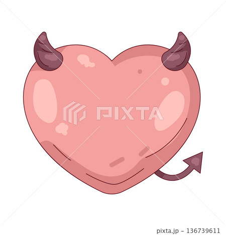 Illustration of horned heart 136739611