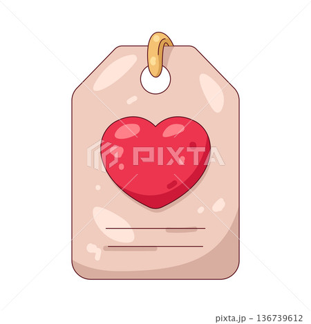 Illustration of heart tag 136739612