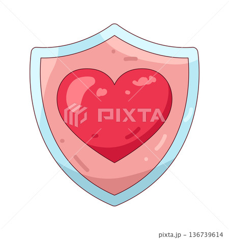 Illustration of heart shield 136739614