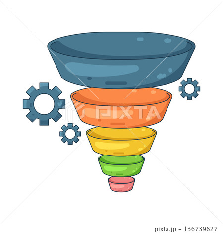 Illustration of sales funnel Illustration of sales funnel 136739627