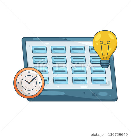 Illustration of Creative Concepts with Time and Innovation Illustration of Creative Concepts with Time and Innovation 136739649