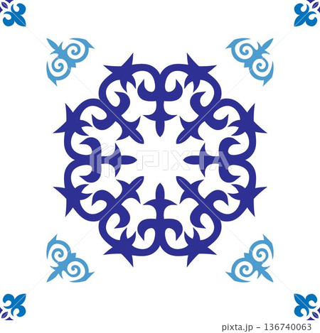 Azulejos portuguese tile azulejo vector pattern. Turkish ornament. Moroccan tile mosaic. Spanish porcelain, pottery. Ceramic tableware, folk print. Ethnic background. Mediterranean seamless wallpaper Azulejos portuguese tile azulejo vector pattern. Turkish ornament. Moroccan tile mosaic. Spanish porcelain, pottery. Ceramic tableware, folk print. Ethnic background. Mediterranean seamless wallpaper 136740063