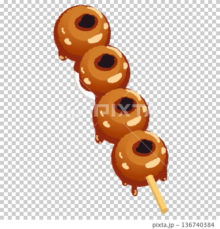 Illustration of Mitarashi dumpling 136740384