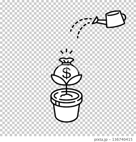 Simple and cute money investment material 136740415