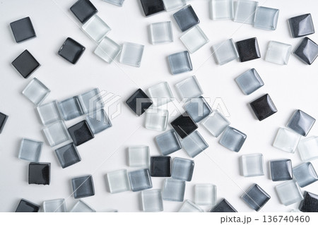 gray glass tiles scattered gray glass tiles scattered 136740460