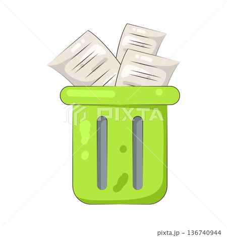 Illustration of paper bin Illustration of paper bin 136740944