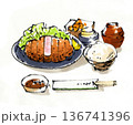 とんかつ定食 136741396