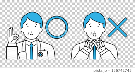 醫生畫圓圈和十字的插圖 136741743