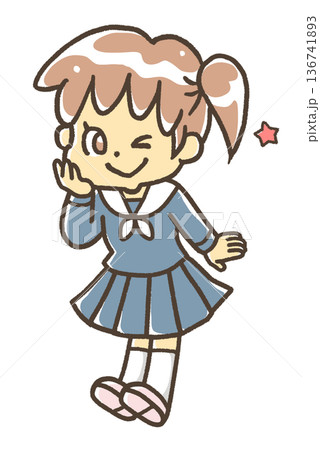 セーラー服を着ている学生 136741893