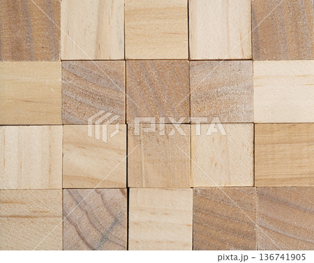 Wooden cubes background 136741905