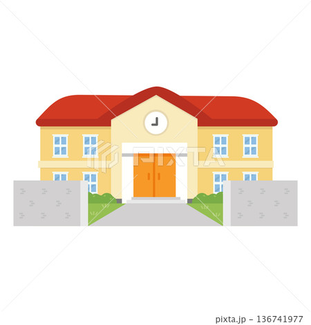 Illustration of a School Building Entrance Illustration of a School Building Entrance 136741977