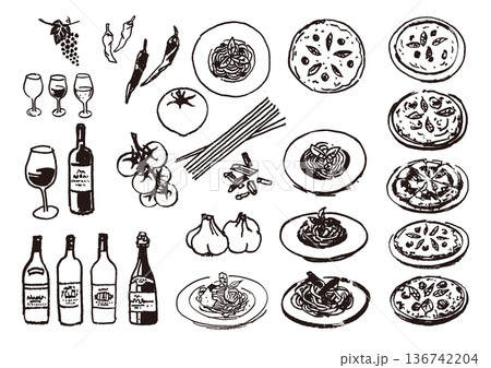 イタリアン墨絵1 136742204