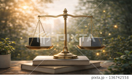 思考のバランスを整える中庸思考のコンセプトイメージ｜判断力と感情コントロールの象徴 136742558