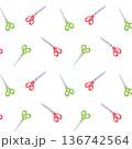 Seamless Scissors Pattern Creative Craft Background 136742564