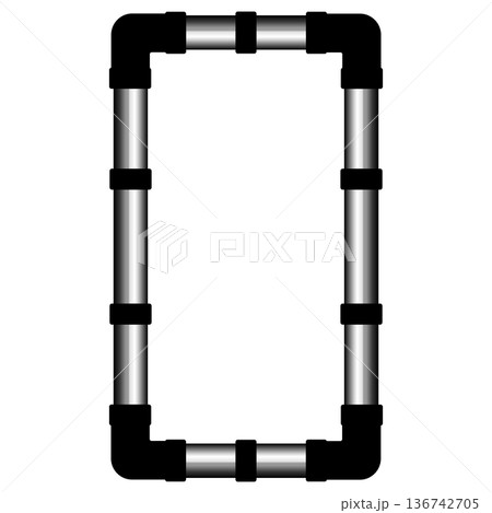 高級感のある配管のフレーム ブラック&シルバー 高級感のある配管のフレーム ブラック&シルバー 136742705