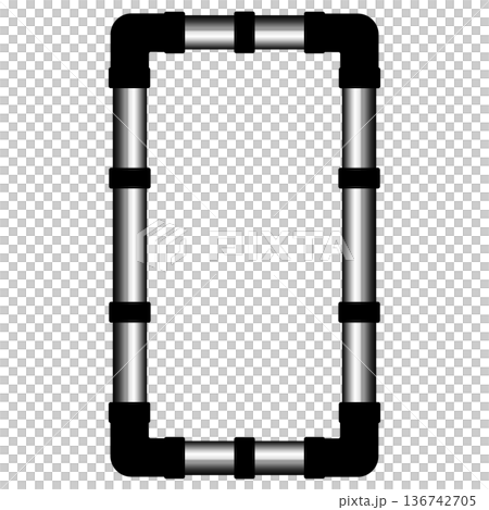 高級感のある配管のフレーム ブラック&シルバー 高級感のある配管のフレーム ブラック&シルバー 136742705