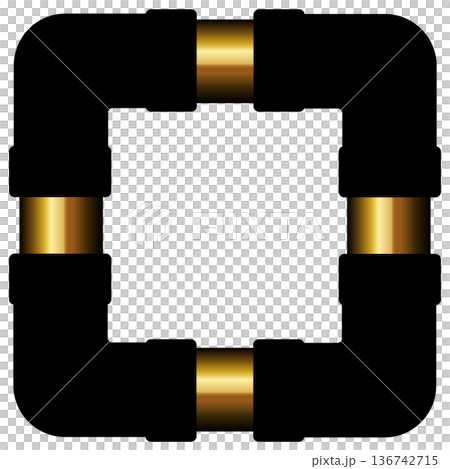 Luxurious piping frame in black and gold Luxurious piping frame in black and gold 136742715