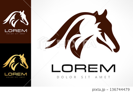 Horse logo vector. Animal vector design Horse logo vector. Animal vector design 136744479
