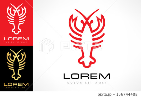 Lobster logo vector. Seafood design Lobster logo vector. Seafood design 136744488