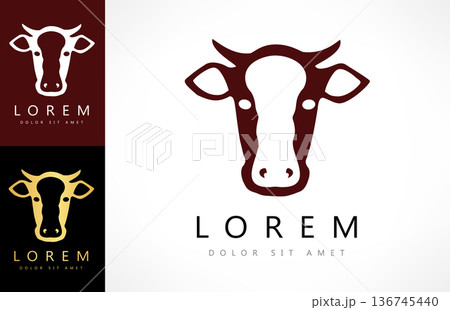 Cow head logo vector. Animal design 136745440
