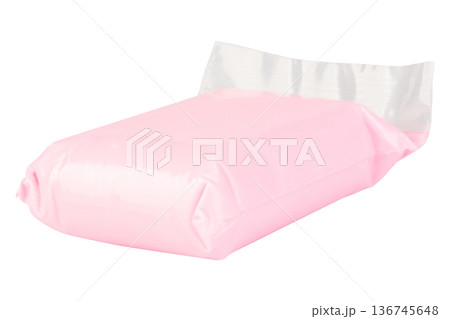 Color pink modeling clay clear plastic isolated on white background Color pink modeling clay clear plastic isolated on white background 136745648