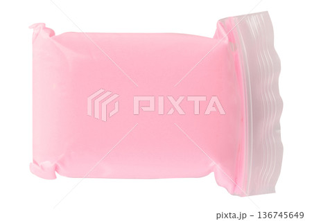 Color pink modeling clay clear plastic isolated on white background Color pink modeling clay clear plastic isolated on white background 136745649