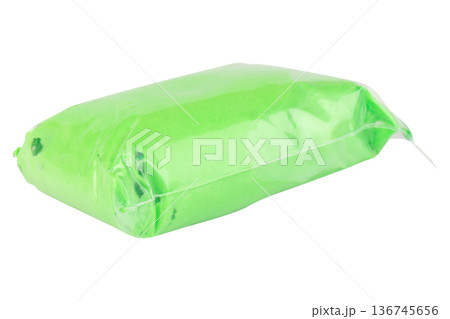 Color green modeling clay clear plastic isolated on white background Color green modeling clay clear plastic isolated on white background 136745656