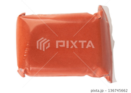 Color brown modeling clay clear plastic isolated on white background Color brown modeling clay clear plastic isolated on white background 136745662
