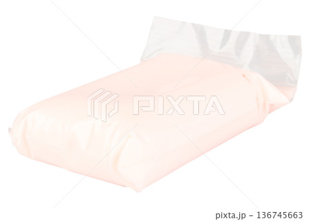 Color white modeling clay clear plastic isolated on white background Color white modeling clay clear plastic isolated on white background 136745663