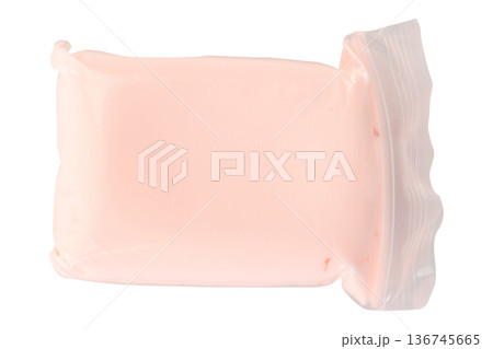 Color white modeling clay  clear plastic isolated on white background 136745665