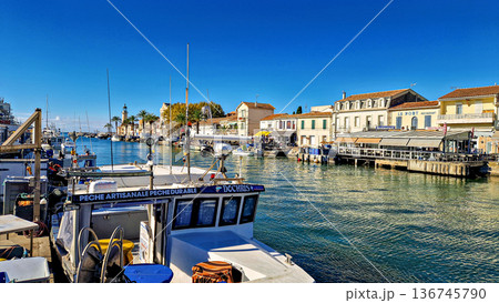 Historic port of the fishing village Le Grau du Roi in France 136745790