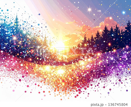 キラキラ　エフェクト 136745804