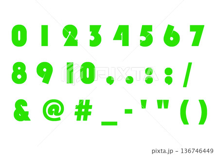 文字 4 アルファベット 数字 黄緑 136746449
