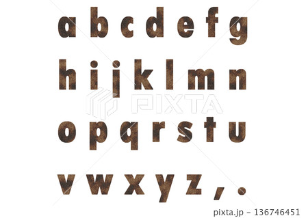 文字 5 小文字 茶色いサビのテクスチャー 文字 5 小文字 茶色いサビのテクスチャー 136746451