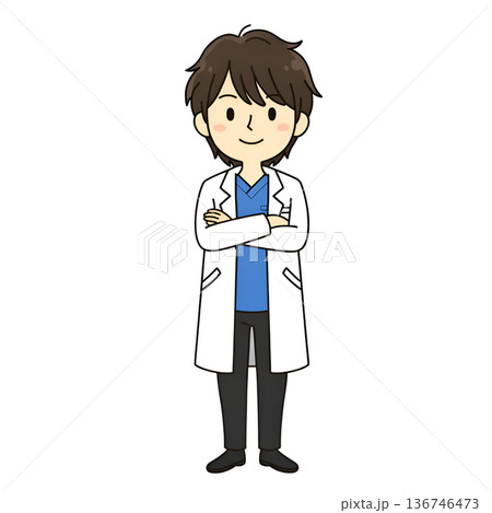 腕組みをしている先生 136746473