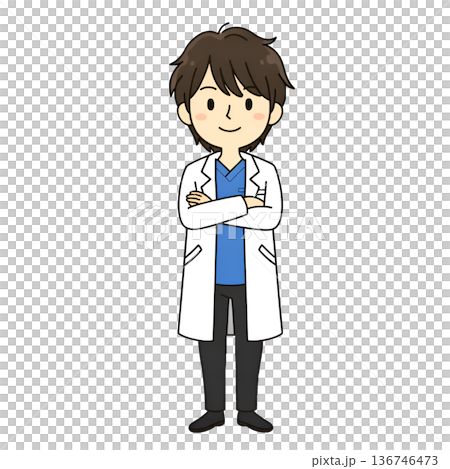 腕組みをしている先生 136746473