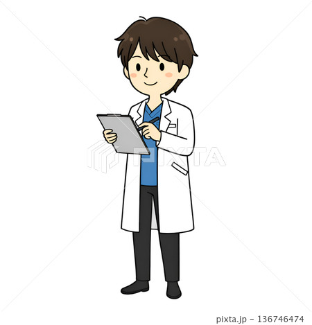 書類をチェックしている先生 136746474