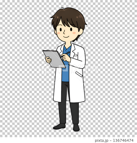 書類をチェックしている先生 136746474