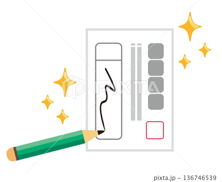 投票用紙のイラスト　選挙アイコン 136746539