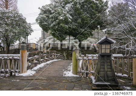 雪景色の音無親水公園 東京都北区 雪景色の音無親水公園 東京都北区 136746975