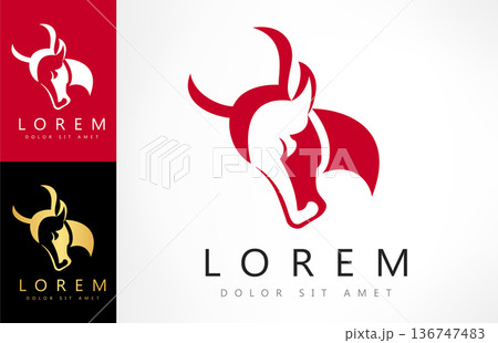 bull head logo vector design 136747483