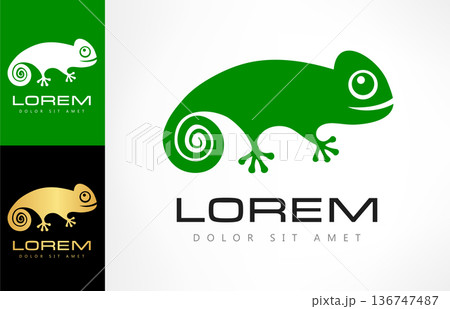 chameleon logo vector. lizard design 136747487