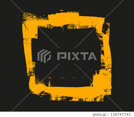Yellow Grunge Square Frame Background 136747743