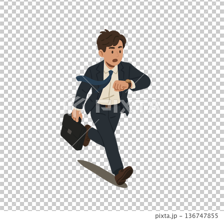 The man rushed off to work 136747855