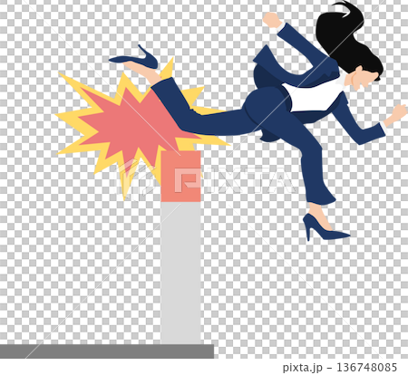 Illustration of a failed businesswoman 136748085