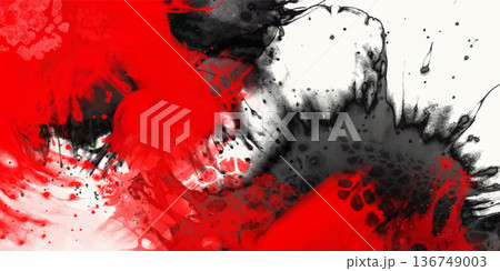 Red Black Abstract Paint Splash Composition vector Red Black Abstract Paint Splash Composition vector 136749003